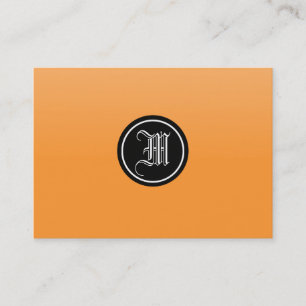 Orange Gothic Monogram Business Card