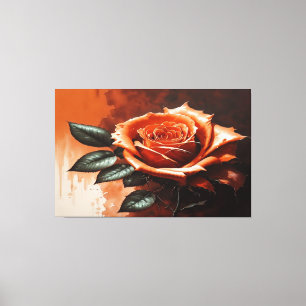 Orange Gothic Rose Canvas Print