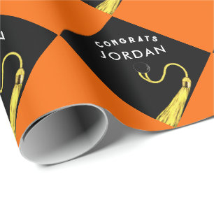 Orange Grad Gift Wrapping Paper