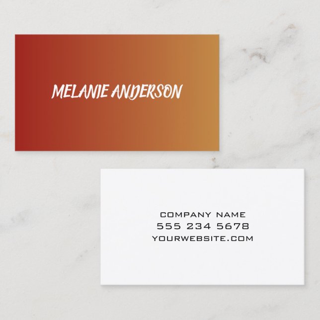 Orange Gradient Business Card (Front/Back)