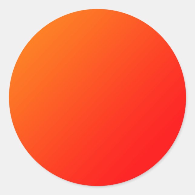 Orange gradient  classic round sticker (Front)