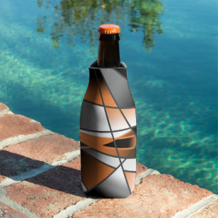 Orange Gradient Colour Fill Mechanical Design Bottle Cooler