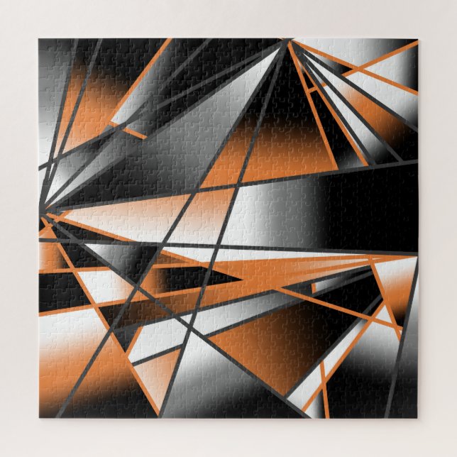 Orange Gradient Colour Fill Mechanical Design  Jigsaw Puzzle (Vertical)