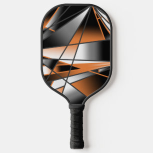 Orange Gradient Colour Fill Mechanical Design Pickleball Paddle