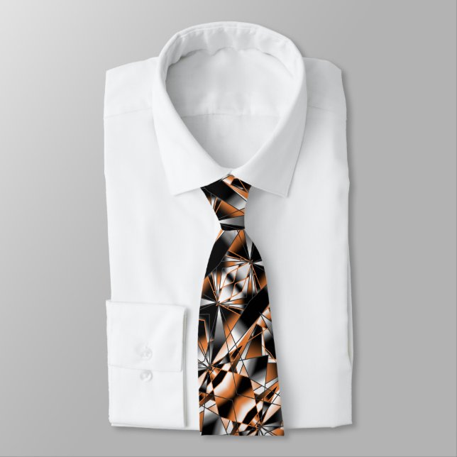 Orange Gradient Colour Fill Mechanical Design  Tie (Tied)