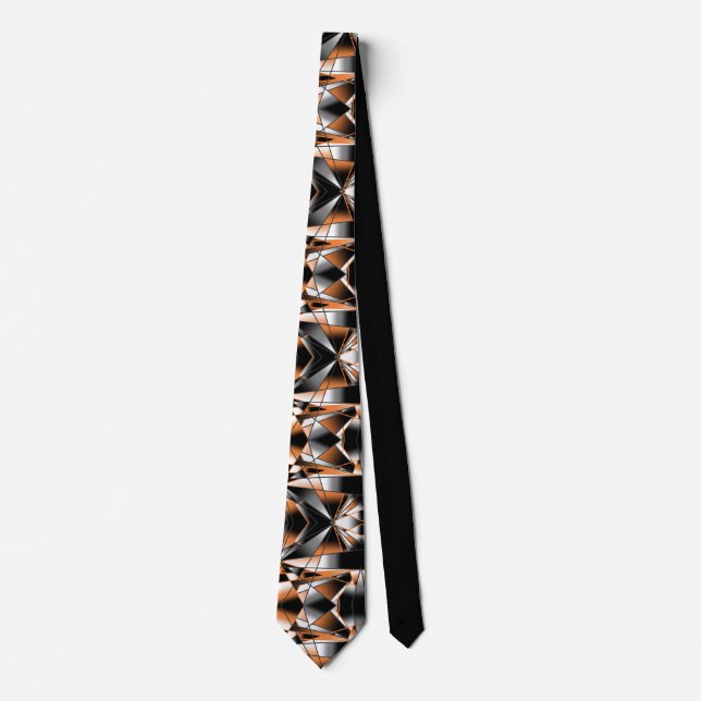 Orange Gradient Colour Fill Mechanical Design  Tie (Front)