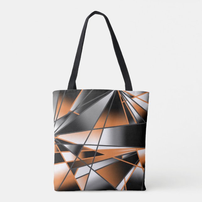 Orange Gradient Colour Fill Mechanical Design  Tote Bag (Back)