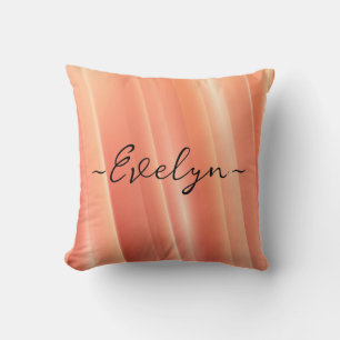 Orange gradient dynamic lines Elegant Name Cushion