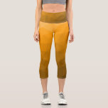 Orange gradient geometric mesh pattern capri leggings<br><div class="desc">Unique and fun customisable geometric women's clothing. Cool capri leggings fashion for her. 
Triangle geometric mesh with light dark orange ombre gradient.</div>