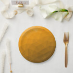 Orange gradient geometric mesh pattern paper plate<br><div class="desc">Orange gradient geometric mesh pattern. Triangle geometric mesh with light dark orange ombre gradient.</div>