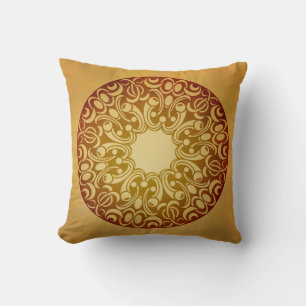 Orange gradient medallion cushion