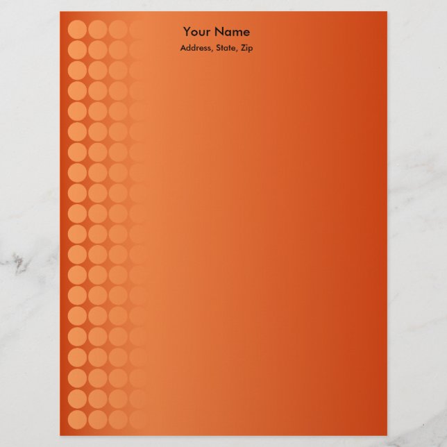 Orange gradient spots custom letterhead (Front)