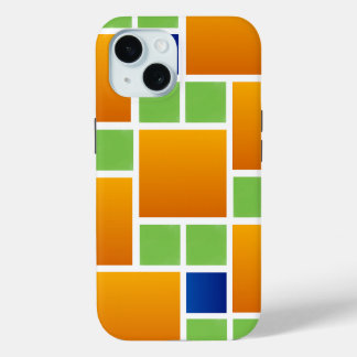 Orange Gradient Squares iPhone 15 Case