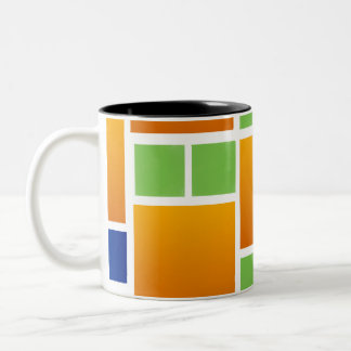 Orange Gradient Squares Two-Tone Coffee Mug