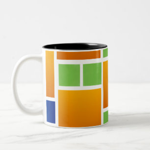 Orange Gradient Squares  Two-Tone Coffee Mug