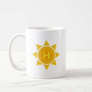 Orange Gradient Sun with Single Letter Monogram Coffee Mug