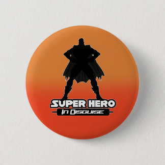 Orange Gradient Super Hero In Disguise Comic Hero 6 Cm Round Badge