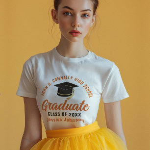 Orange Graduate Customised Graduation Women's Tri-Blend Shirt