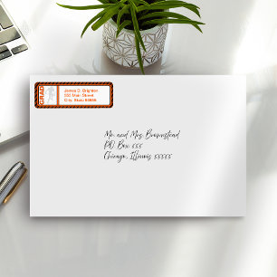 Orange Graduation Football Return Address Labels