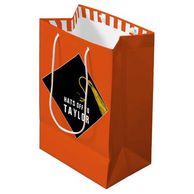 Orange Graduation Medium Gift Bag (Front Angled)