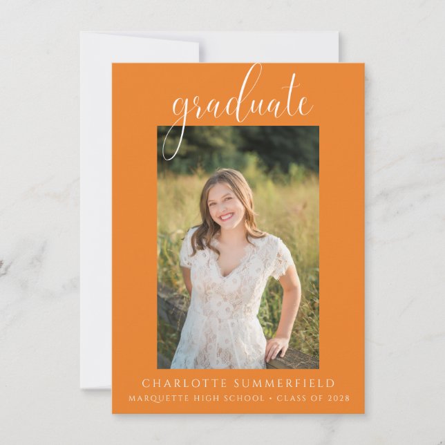 Orange Graduation Party Invitation (Front)