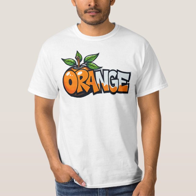 orange, graffiti, fruit, street art, urban T-Shirt (Front)