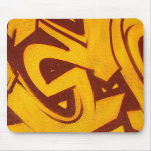 Orange Graffiti Mouse Mat