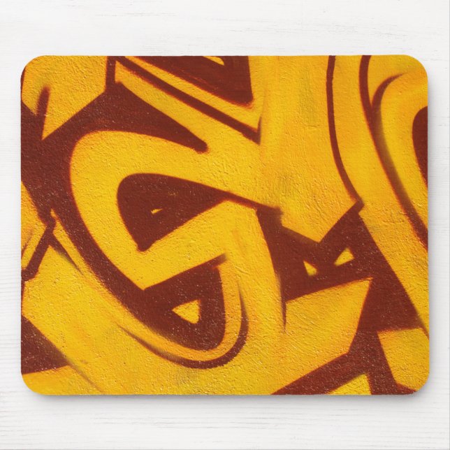 Orange Graffiti Mouse Mat (Front)