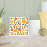 Orange Grapefruit Citrus Pattern Tile<br><div class="desc">This ceramic tile features a colourful fruit pattern with grapefruit and orange slices,  and small green leaves.</div>