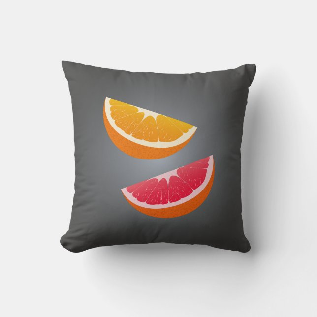 Orange & Grapefruit Citrus Throw Pillow (Front)