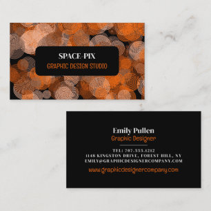 Orange Graphic Circles, Graphic Designer Business Card