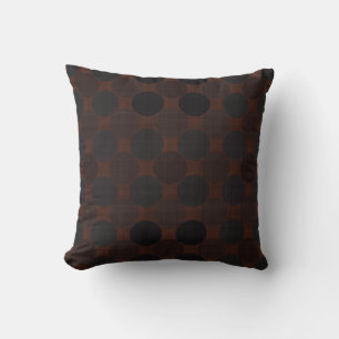 orange gray brown textured dots cushion