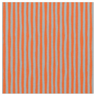 Orange & Gray Wonky Stripes Fabric
