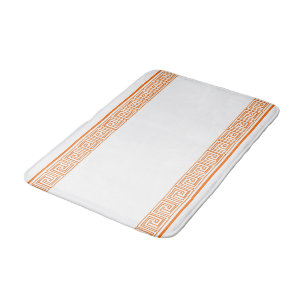 Orange Grecian Frieze Design Bath Mat