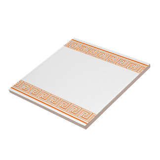 Orange Grecian Frieze Pattern Tile
