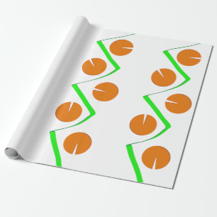 Orange Green Abstract Design Christmas Wrapping Paper
