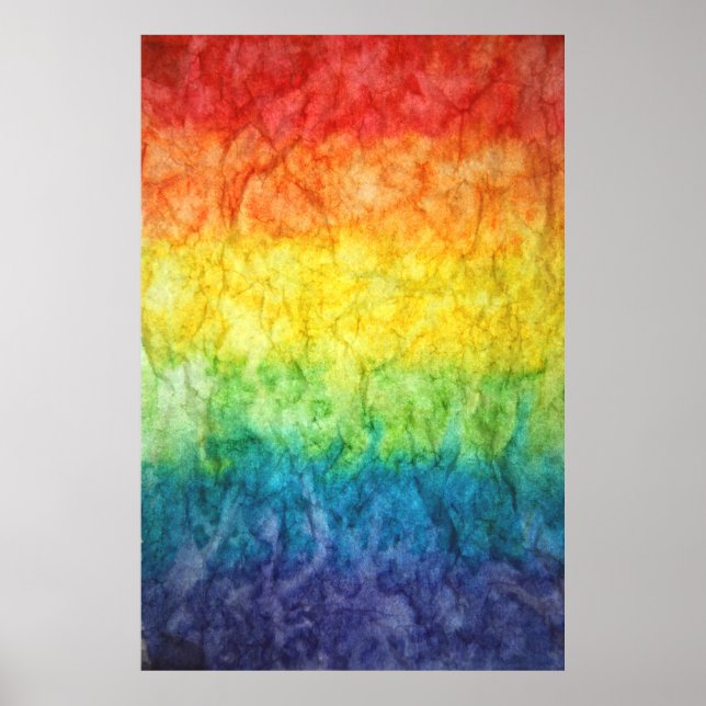 Orange green and blue abstract painting poster (Front)