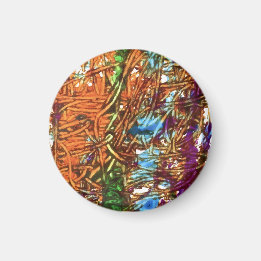 Orange, Green, Blue, Purple Marble Artwork Magnet