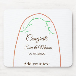 Orange green boho congrats add name date arches mouse mat