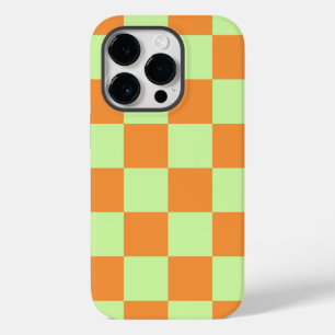 Orange Green Citrus Chequered Gingham Pattern Case-Mate iPhone 14 Pro Case