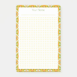 Orange Green Dot Grid Layout College Plan Planner Post-it Notes