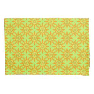 Orange Green Flower Seamless Pattern Pillowcase