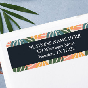 Orange Green Groovy Leaves Retro Botanical