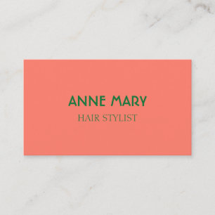 Orange Green Modern Bold Hair Stylist Salon Trendy Business Card