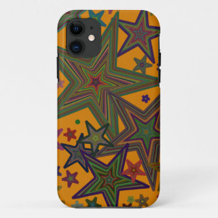Orange Green Party Stars iPhone 11 Case