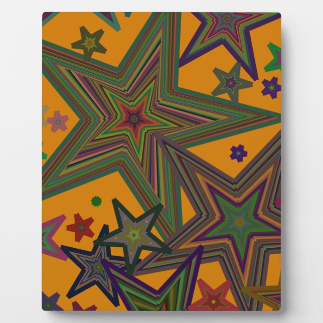Orange Green Party Stars Plaque (Front)