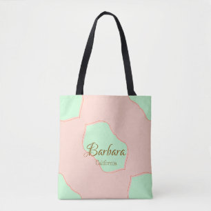 Orange green pastel boho add name place rustic ele tote bag