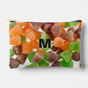 Orange green red gum candy sprinkle sugar Monogram Accessory Pouch