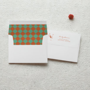 Orange & Green Retro Chic 30th Birthday Party Envelope