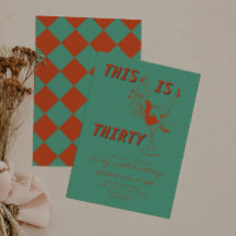 Orange & Green Retro Chic 30th Birthday Party